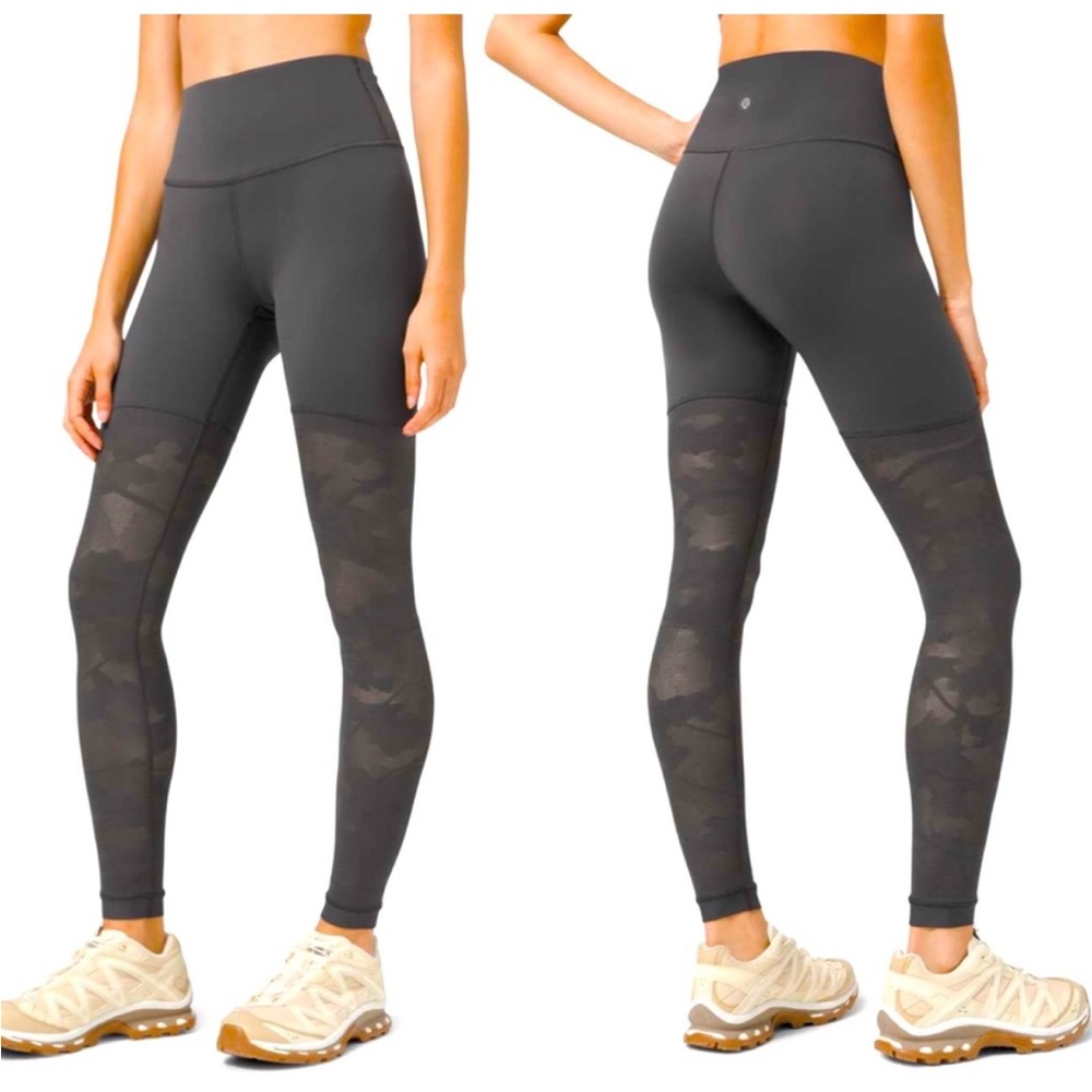 Lululemon Athletica Black camo mesh Leggings